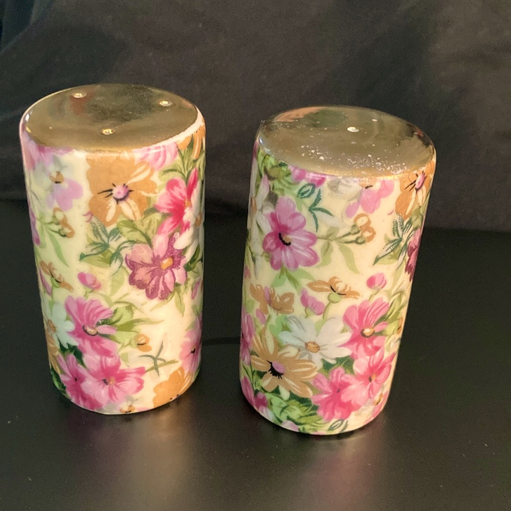 Floral Ceramic Salt and Pepper Shakers